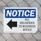 Signmission All Deliveries To Business Office, 14 in W x Rectangle, Plastic OS-2PACK-NS-P-1014-L-10094 - alternate 6